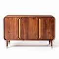 Wooden sideboard with four cabinets in walnut finish 120 x 40 x 75cm