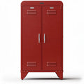Metal storage locker in red for office and home use 80 x 40 x 180cm