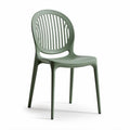 Stackable dining chair in green plastic with round back and ergonomic design 45 x 45 x 85cm