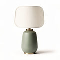 Ceramic table lamp with fabric shade in green 30 x 25 x 45cm