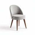 Gray upholstered dining chair with wooden legs and ergonomic design 45 x 45 x 80cm
