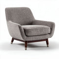 Fabric armchair with wooden legs in grey color 80 x 80 x 80cm