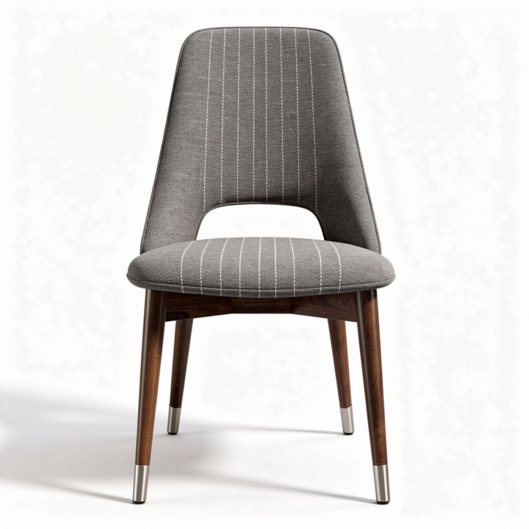 Mid-century modern dining chair with fabric upholstery and wooden legs 45 x 50 x 85cm