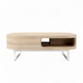 Wooden coffee table with storage space and metal legs 120 x 60 x 40cm