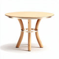 Round wooden dining table with metal accents 100 x 100 x 75cm natural finish